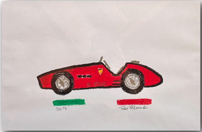 Ferrari F522 oil pastel drawing art teddy McDonald