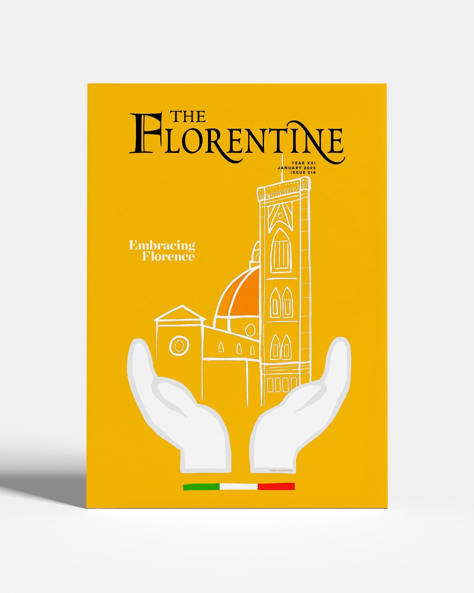 the Florentine magazine cover embracing florence by artist TEDDY McDONALD italy